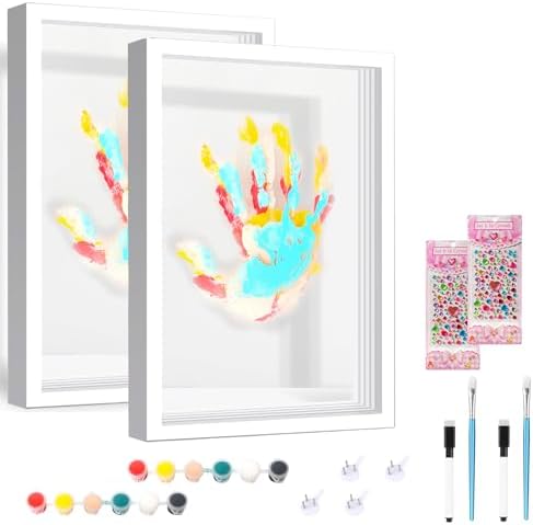 XQC Family Handprint Kit - 2PCS DIY Keepsake Frame