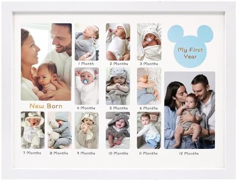 My First Year 12 Month Picture Frame with Double Mat - 13x17 Wall Hanging