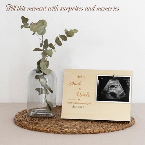 HAMUIERS Aunt Uncle Baby Announcement Frame