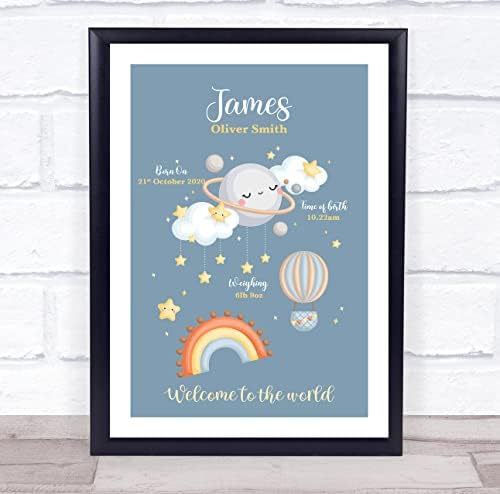 The Card Zoo New Baby Birth Details Christening Keepsake Print 1