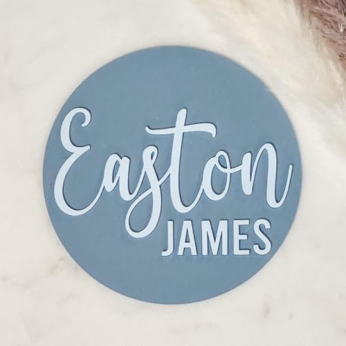 Custom Acrylic Baby Name Sign - 3D Wall Plaque with Two Colors