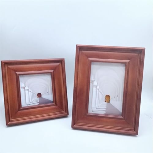 STBTOO Walnut Solid Wood Seamless Frame 4x4 Inches