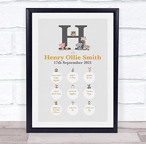 The Card Zoo Baby Initial Keepsake Print