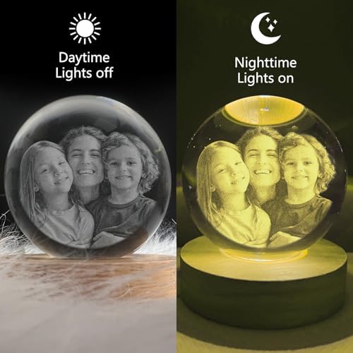 Personalized Crystal Ball Ultrasound Photo Frame with Night Light 1