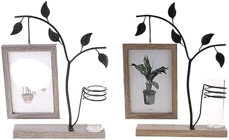 STBTOO Family Frame 4x6 Vertical Metal Tree Desk Photo Frame with Glass