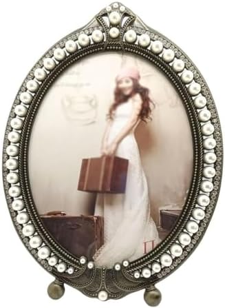 STBTOO Pearl Inlaid Vintage Metal 5x7 Picture Frame