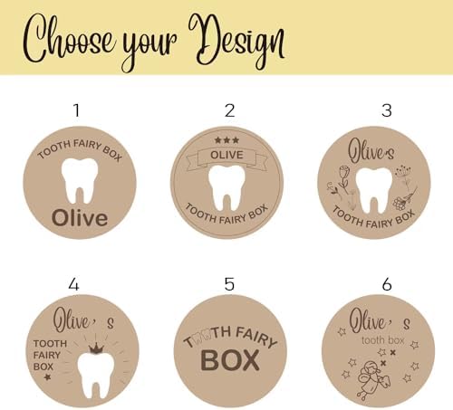 Thootyriaf Wooden Tooth Fairy Box with Engraved Name 1