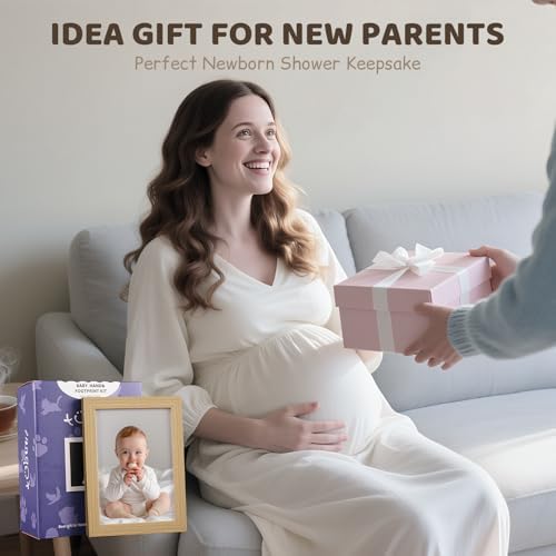 Tubuui Baby Inkless Hand Footprint Kit with Frame