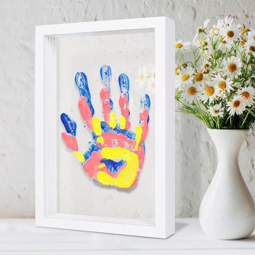 IvyWind Family Handprint Kit - DIY Keepsake Wooden Frame 6 Colors Non-Toxic Paint Mothers Day Gift
