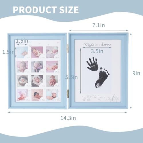 RECUTMS Baby Keepsake Frame Kit with Ink Pad and Pen