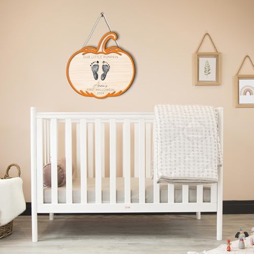 Personalized Halloween Footprint Sign for Baby