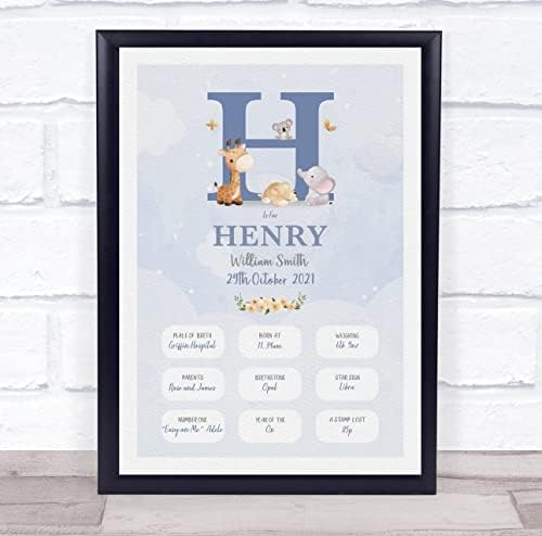 The Card Zoo Baby Birth Details Print