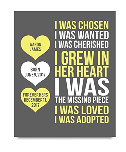 Adoption Paper Art Print Personalized Keepsake Gift