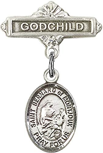 Religious Obsession Baby Badge with St Bernard of Montjoux Charm