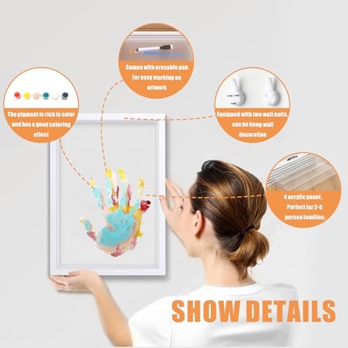 XQC Family Handprint Kit - 2PCS DIY Keepsake Frame