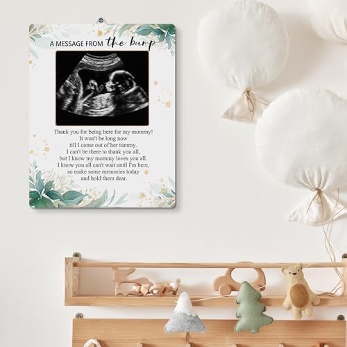 Hatzelou Baby Shower Sign Picture Frame with Green Floral Design