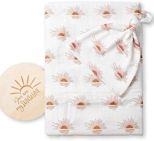 Miaoberry Organic Cotton Baby Muslin Swaddle Blanket Set
