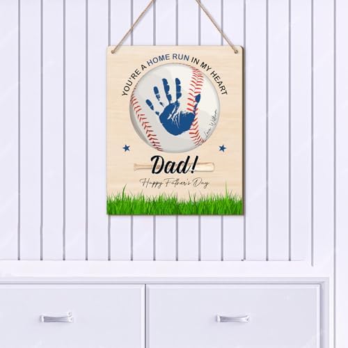 DIY Baseball Handprint Sign for Dad Keepsake Gift