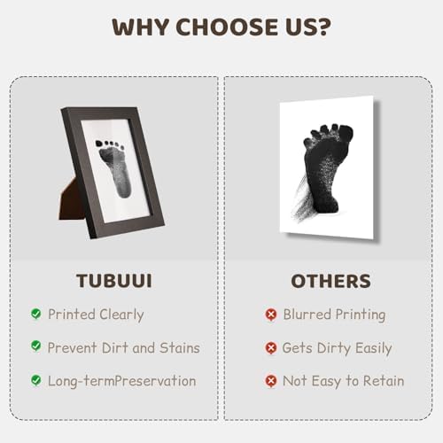 Tubuui Baby Inkless Hand Footprint Kit with Frame 1