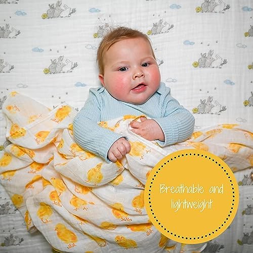 LollyBanks Swaddle Blanket - Chick Print 47x47 Inches