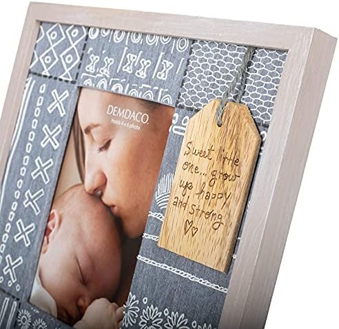 DEMDACO Little One Grey 95x95 Ceramic Picture Frame