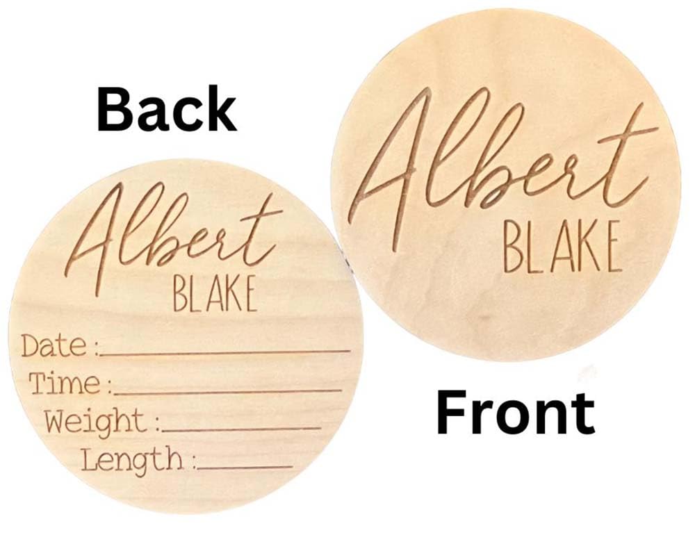 Personalized Newborn Name Announcement Sign - Double Sided Wood