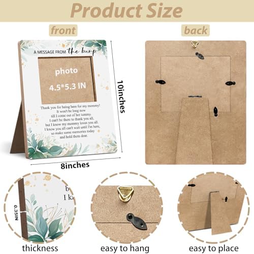 Hatzelou Baby Shower Sign Picture Frame with Green Floral Design