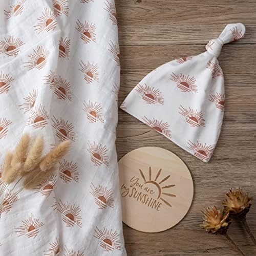 Miaoberry Organic Cotton Baby Muslin Swaddle Blanket Set