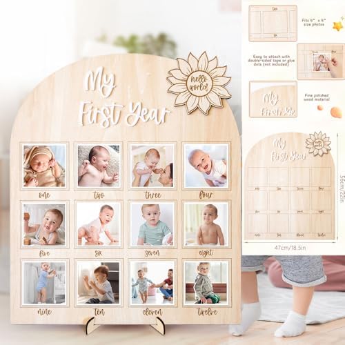 First Year Milestone Photo Board for Baby Keepsakes