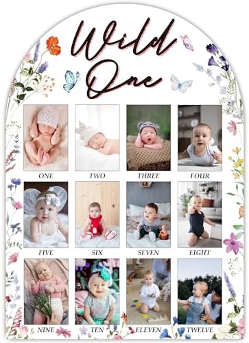 My First Year Photo Board 12 Months Wooden Frame