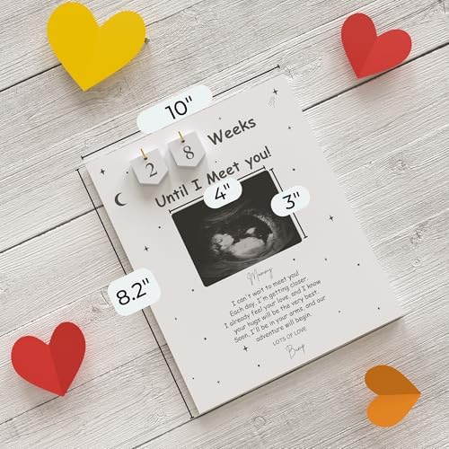 EURSET Ultrasound Photo Frame Countdown for Baby Shower