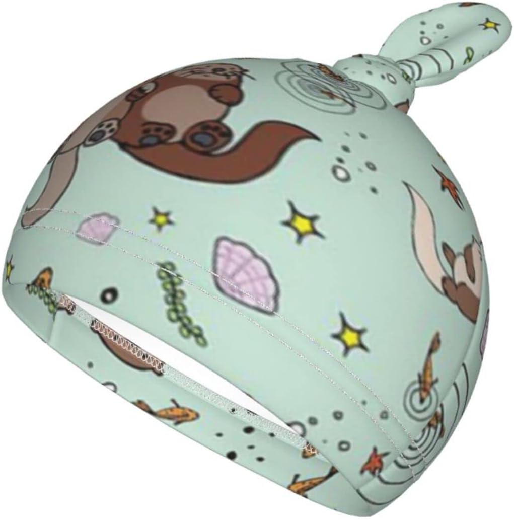 Osvbs Cute Sea Otters Swaddle Blanket Beanie Hat Set