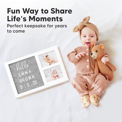 KeaBabies Baby Footprint Kit with Felt Letter Board
