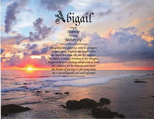 Coastal Sunset Personalized First Name Keepsake Print 85 x 11 1