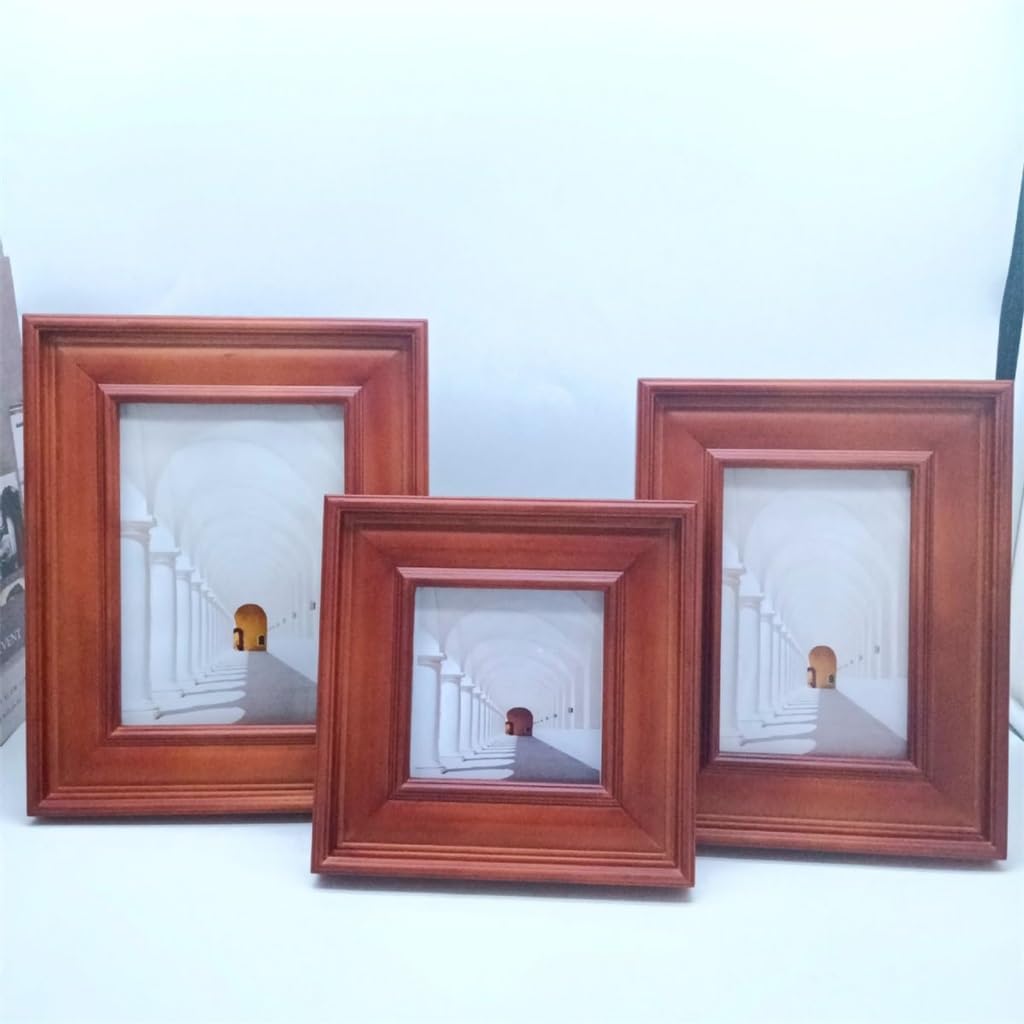 STBTOO Walnut Solid Wood Seamless Frame 4x4 Inches