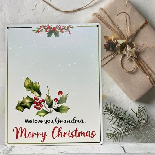 Personalized Grandma Christmas Handprint Hanging Sign