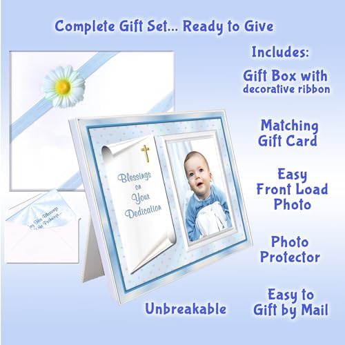 Baby Blessing Dedication Frame for Boy - GIFT-BOXED