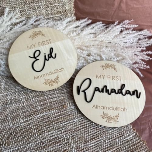 My First Ramadan Wooden Milestone Plaque Cherished Keepsake Baby Photoshoot Prop Newborn Decor Eid Decor