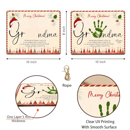 Custom Christmas Handprint Sign for Grandma 8x10