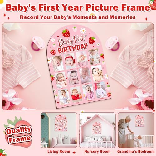R HORSE 3D Berry 1st Birthday Wood Frame Display Board