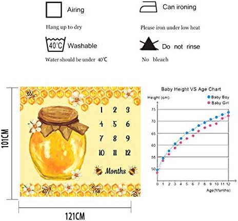 Bees Theme Baby Milestone Blanket - Soft Flannel Honey Jar Design