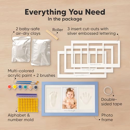 KeaBabies Baby Hand and Footprint Kit with First 5 Years Memory Book