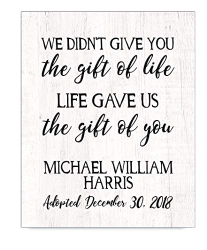 Adoption Day Print - Charming Gotcha Gift Plaque