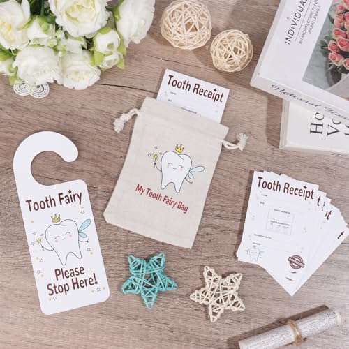 Tooth Fairy Bag Set - 1 Bag 1 Door Hanger 35 Receipts