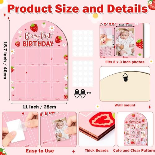 R HORSE 3D Berry 1st Birthday Wood Frame Display Board