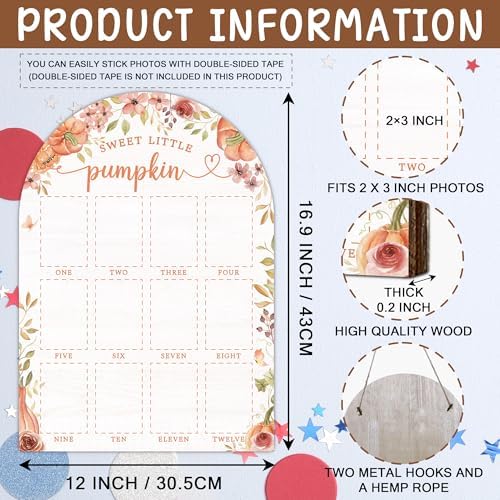My First Year Photo Board - 12 Months Wooden Frame