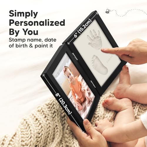 KeaBabies Baby Hand and Footprint Kit - Quick Dry Clay Onyx Black