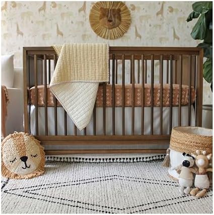 Crane Baby Quilted Cotton Blanket 36x36 Light Yellow