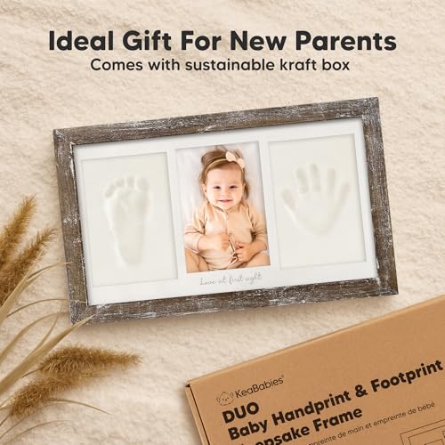 KeaBabies Baby Handprint Footprint Kit Frame - Duo Keepsake