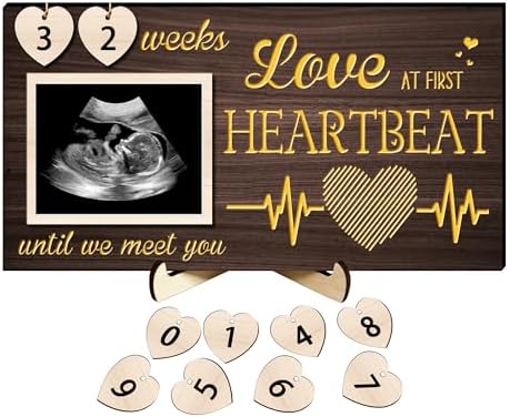 LED Sonogram Frame - Countdown Weeks for Dad Mom Baby Showers